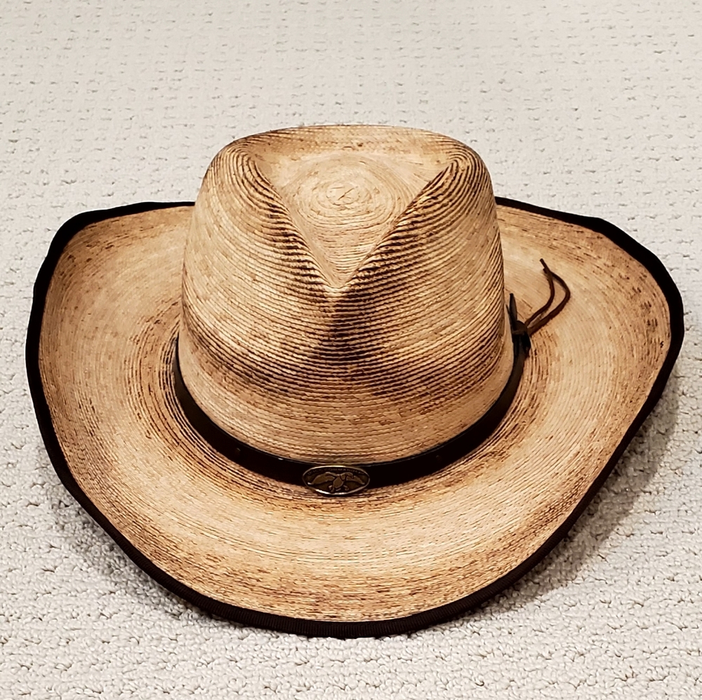 Resistol Duck Commander Mexican Palm Self Comforming Cowboy Hat, Lg, EUC